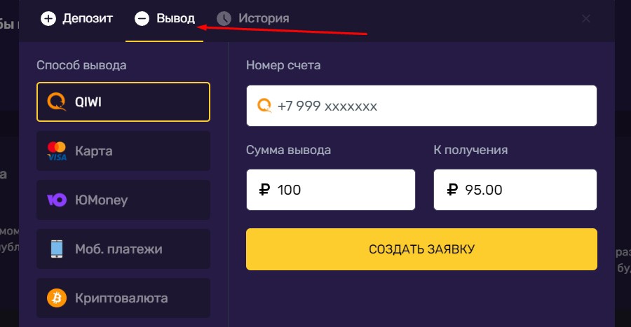 Вывод средств